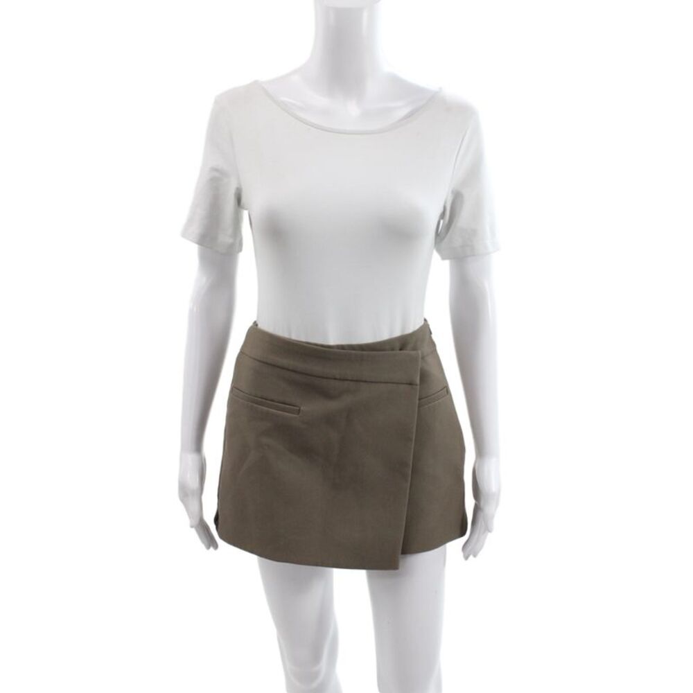 Zara Women Wrap Plaid Skort Brown Zip Short Classic Fall Size S